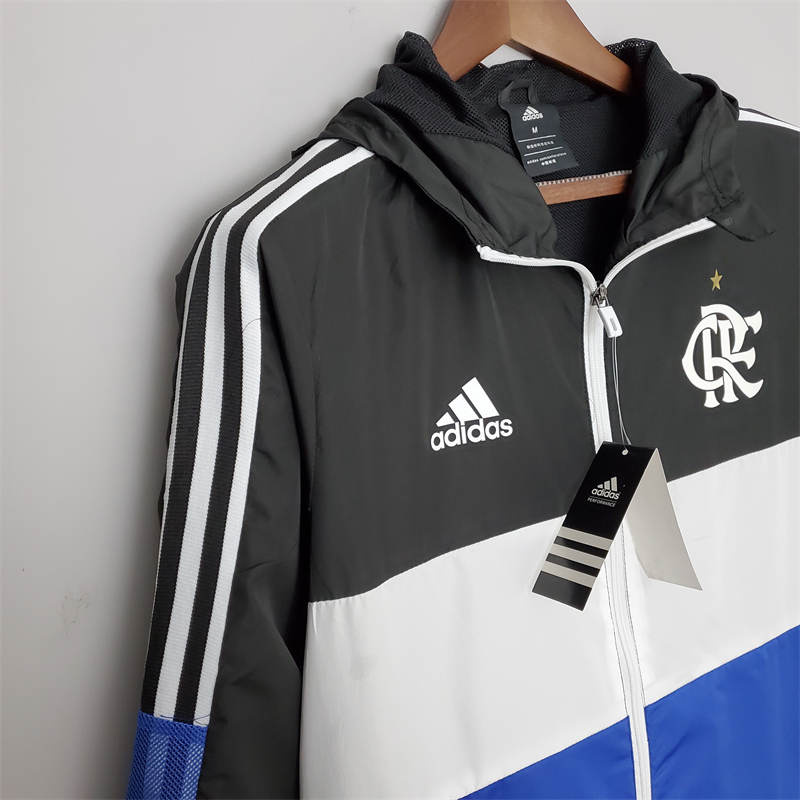2022 Flamengo Windbreaker Black & White Blue Sport Unifom jersey Sport Unifom