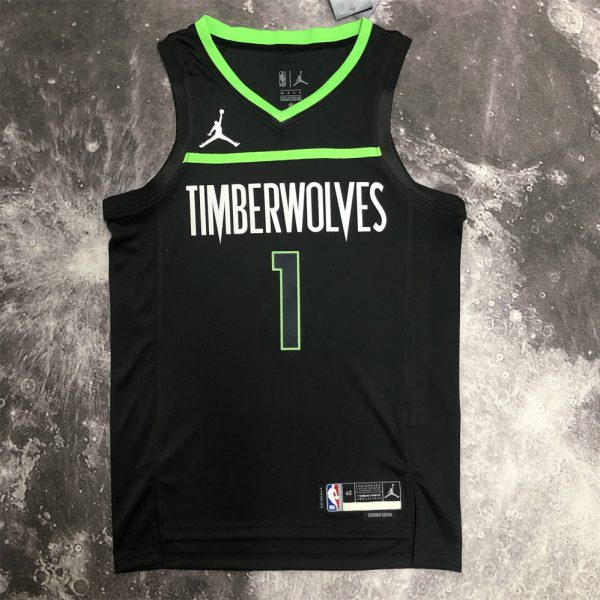 NBA Minnesota Timberwolves V-Neck JORDAN Edition Black Jersey S-XXL
