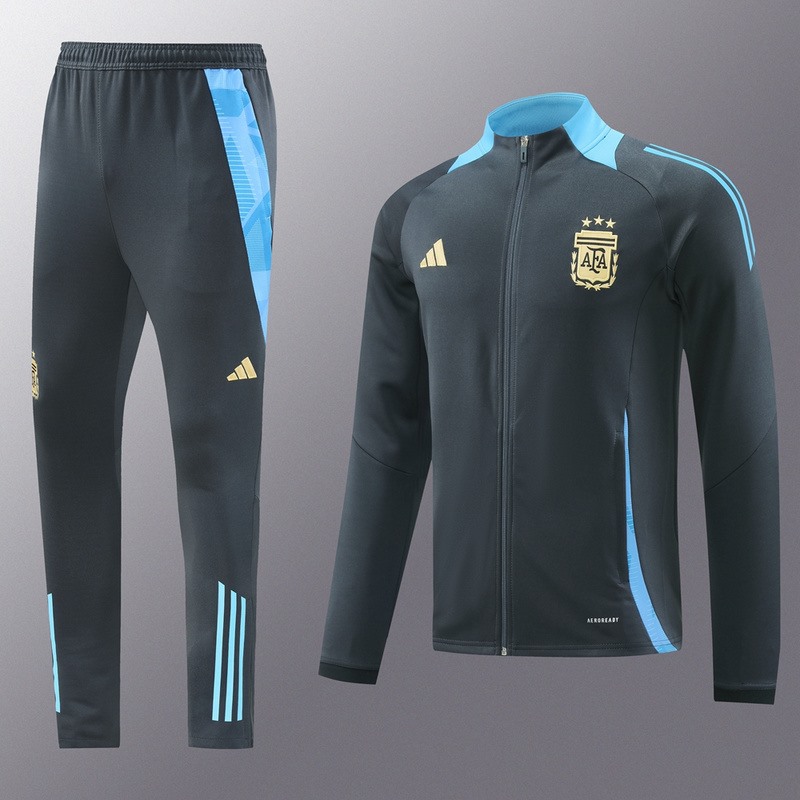 2024 Argentina dark grey Jacket Training Suit Set Football Team Shirt Sports Fashion