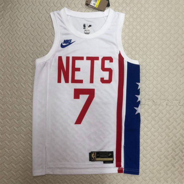 NBA Brooklyn Nets Round Neck White Jersey DURANT#7 S-XXL