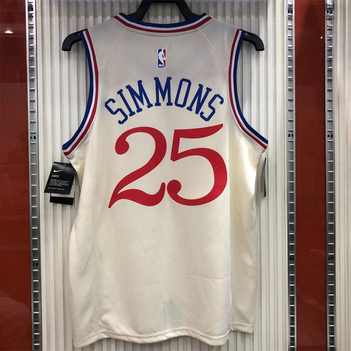 NBA Philadelphia 76ers Round neck White Jersey SIMMONS#25 S-XXL