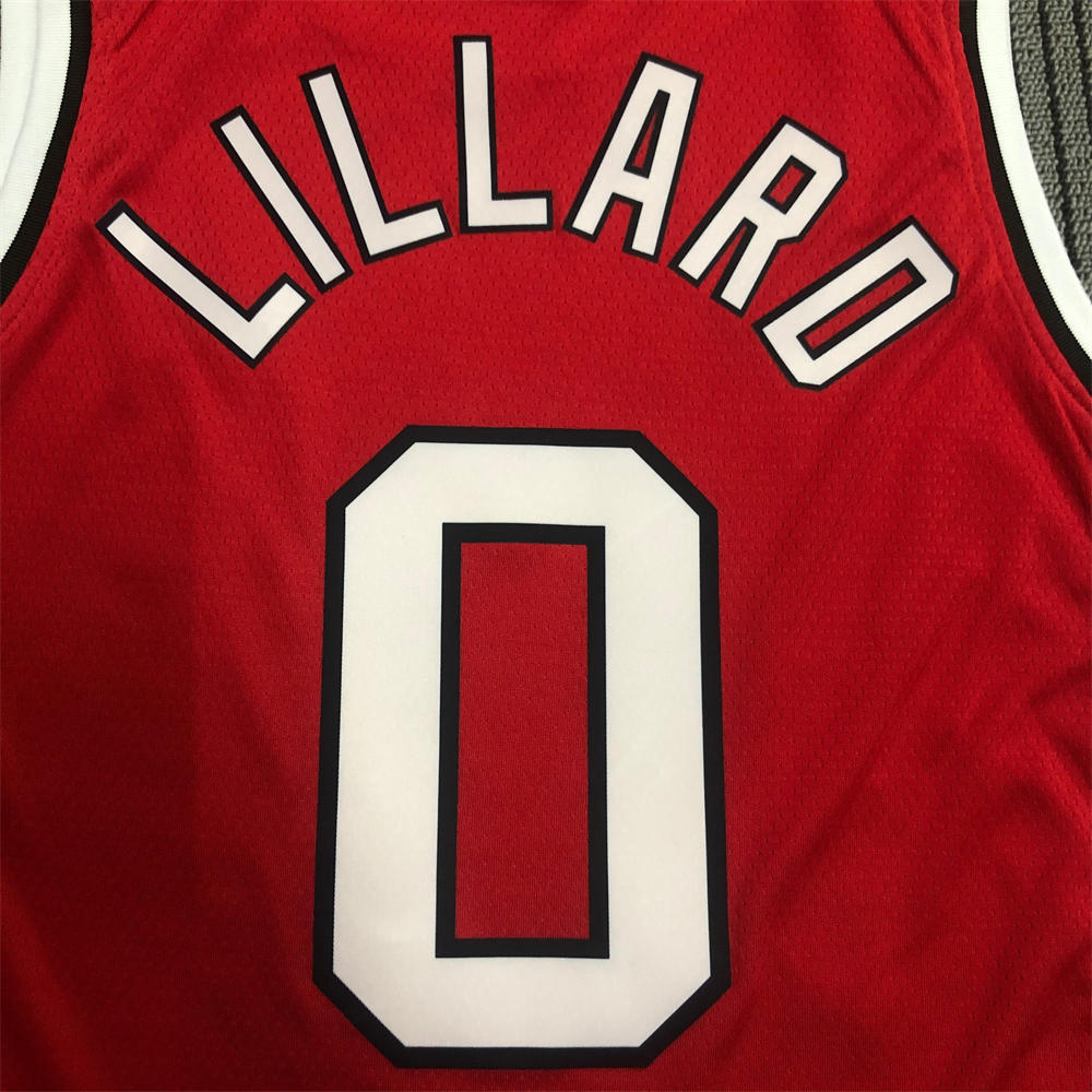 NBA Portland Trail Blazers Round Neck White Jersey LILLARD#0 S-XXL