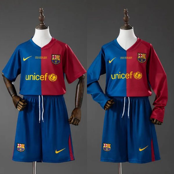 Retro Barcelona 2008/09 Home UCL Version Kid Kits