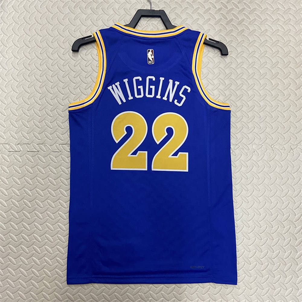 NBA Golden State Warriors Round Neck Blue Jersey WIGGINS#22 S-XXL