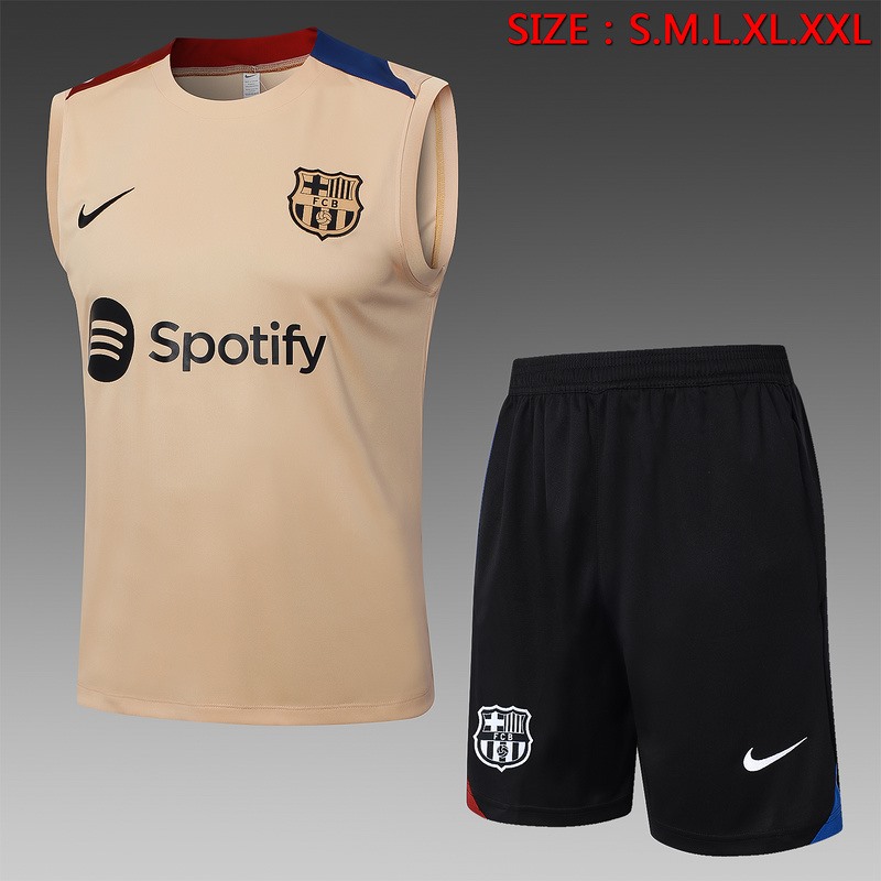 24/25 Barcelona Khaki Training Set Shirt and Shorts