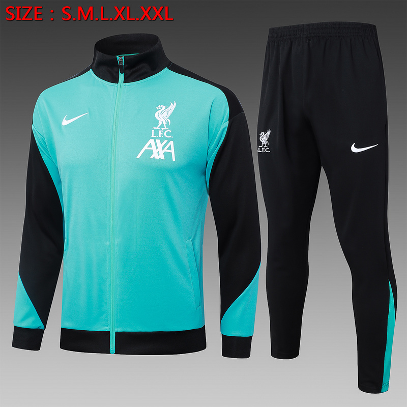 2024/25 Liverpool Green Jacket Training Suit Set Football Team Shirt Sports Fashion