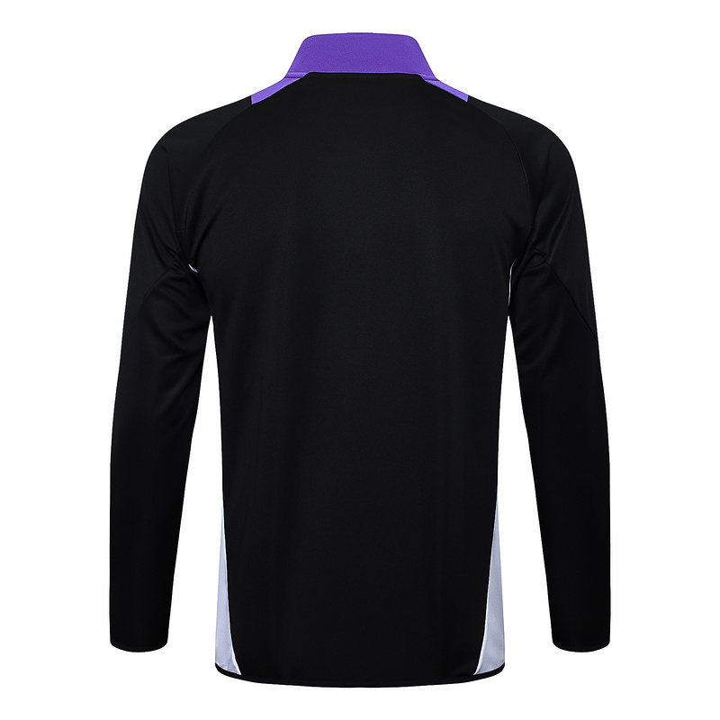 2024/25 Real Madrid Black Jacket Training Suit Set Football Team Shirt Sports Fashion