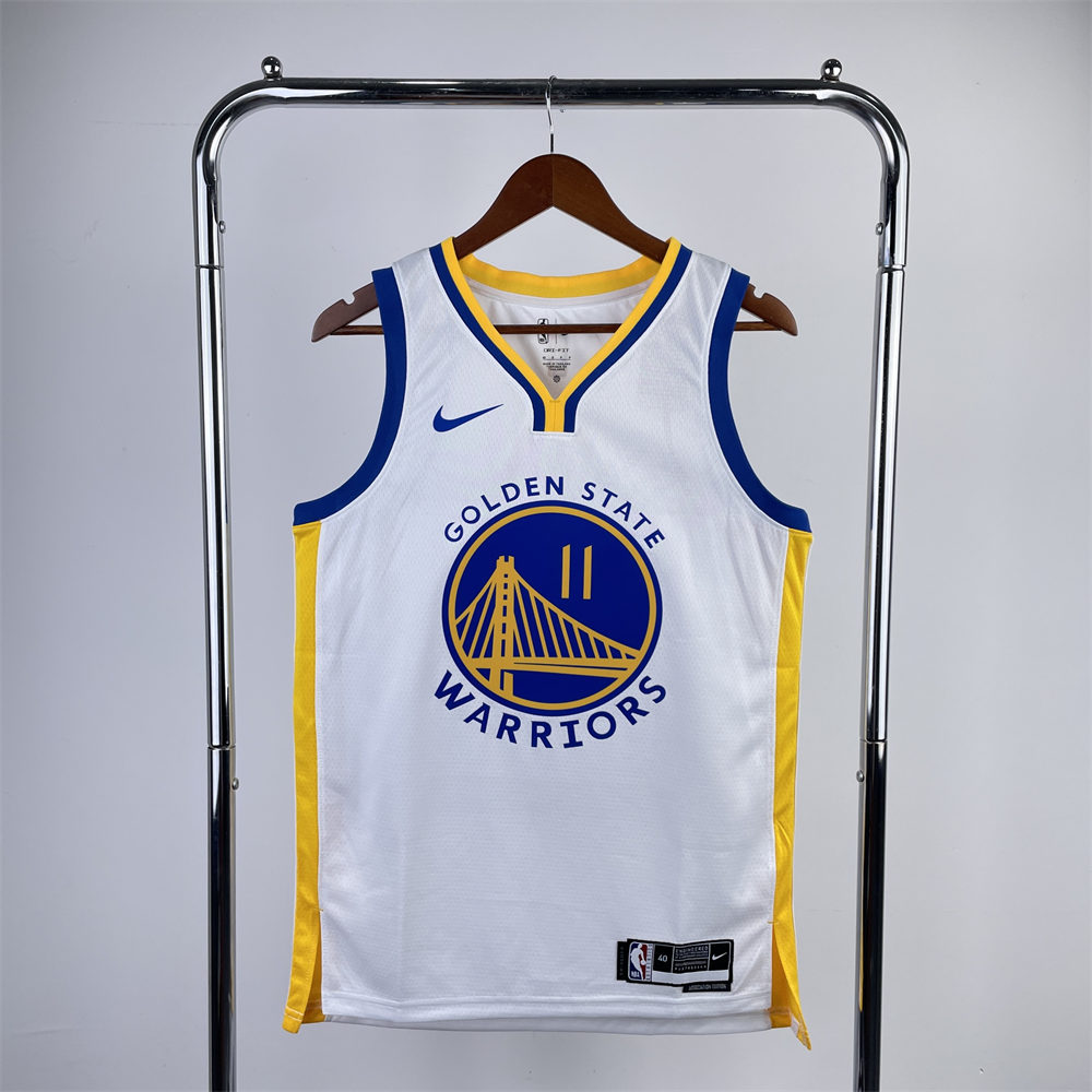 NBA Golden State Warriors 2023 V-Neck White Jersey THOMPSON#11 S-XXL