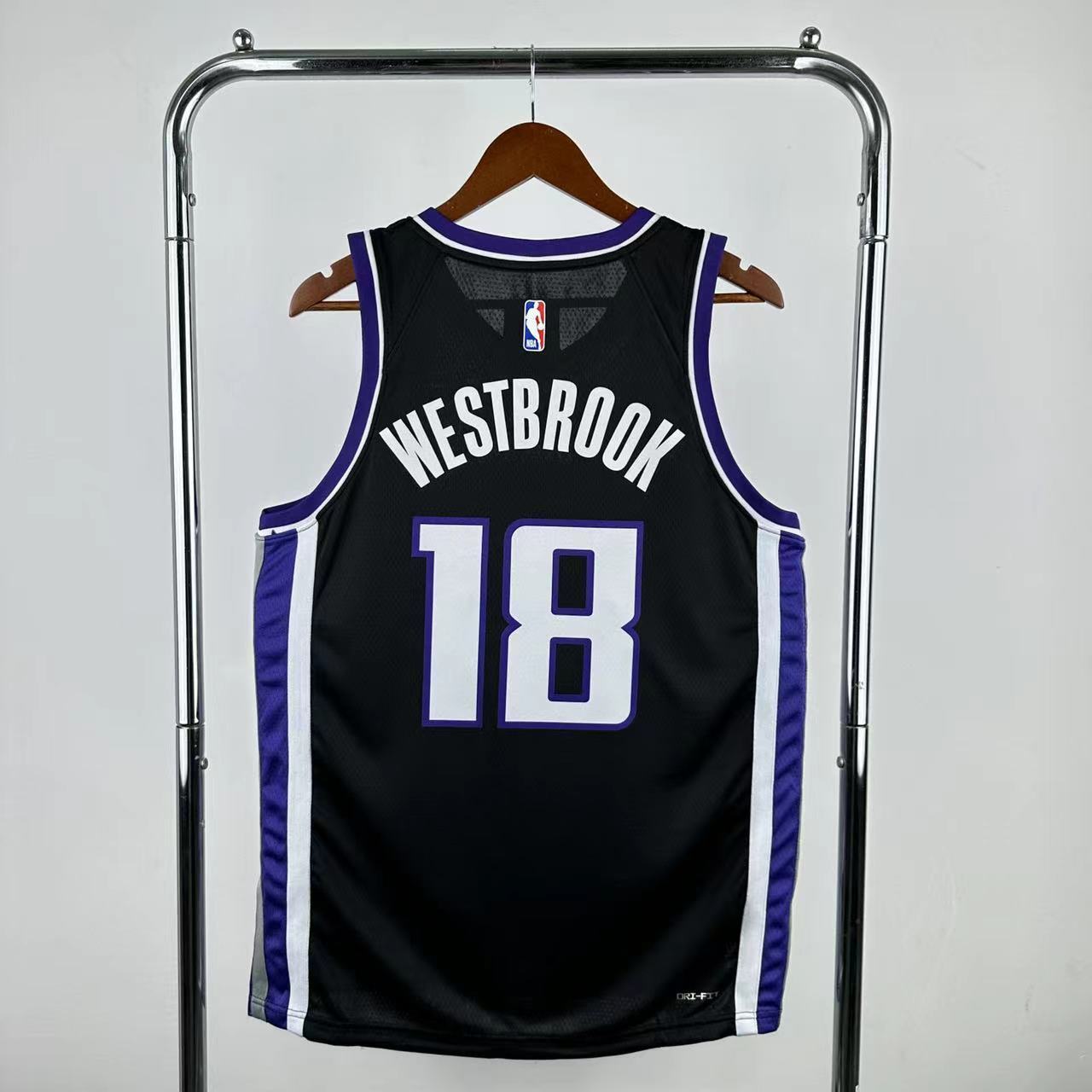 NBA Scaramento Kings 2024 V-Neck Black jersey WESTBROOK#18 S-XXL