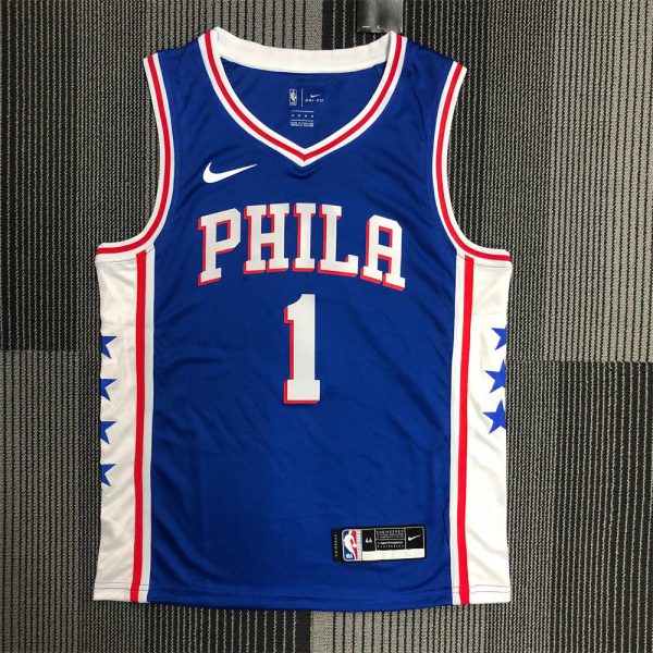 NBA Philadelphia 76ers V-Neck Blue Jersey HARDEN#1 S-XXL
