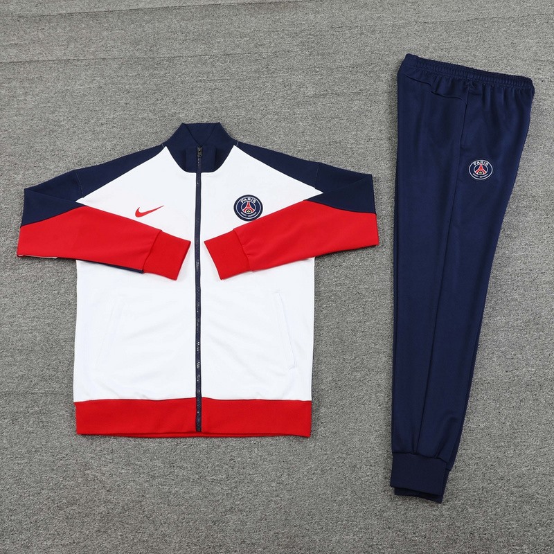 2024 PSG White Jacket Training Suit Set Football Team Shirt Sports Fashion