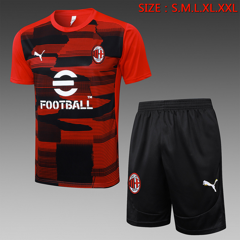 24/25 AC Milan Red Black Training Set Shirt and Shorts