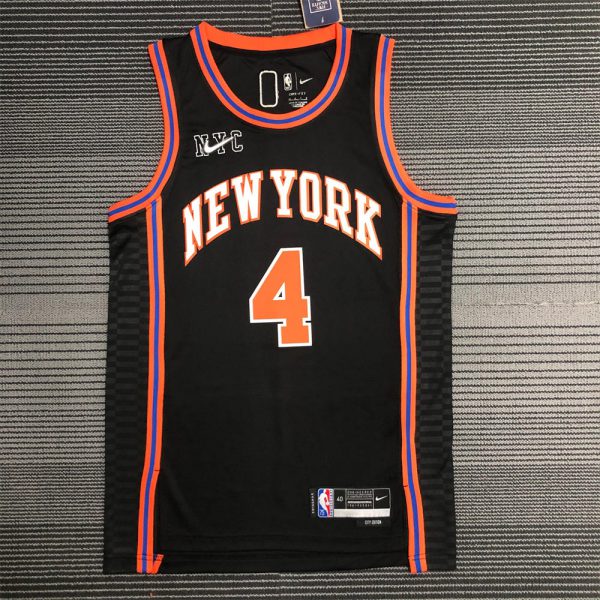 NBA New York Knicks Round Neck Black 75th Anniversary jersey ROSE#4 S-XXL