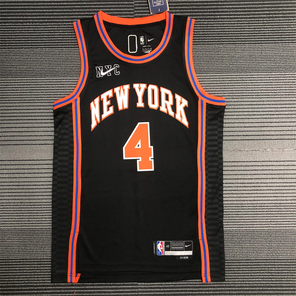NBA New York Knicks Round Neck Black 75th Anniversary jersey ROSE#4 S-XXL