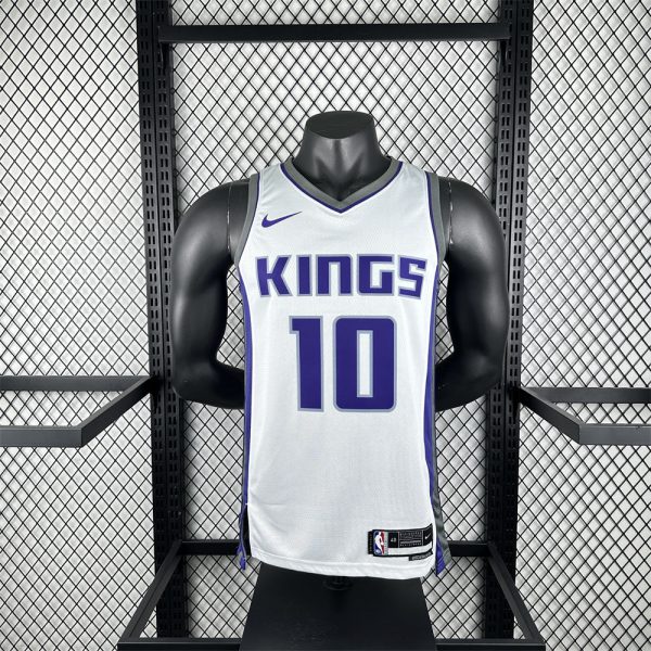 NBA Scaramento Kings V-Neck White 75th Anniversary jersey DeROZAN#10 S-XXL