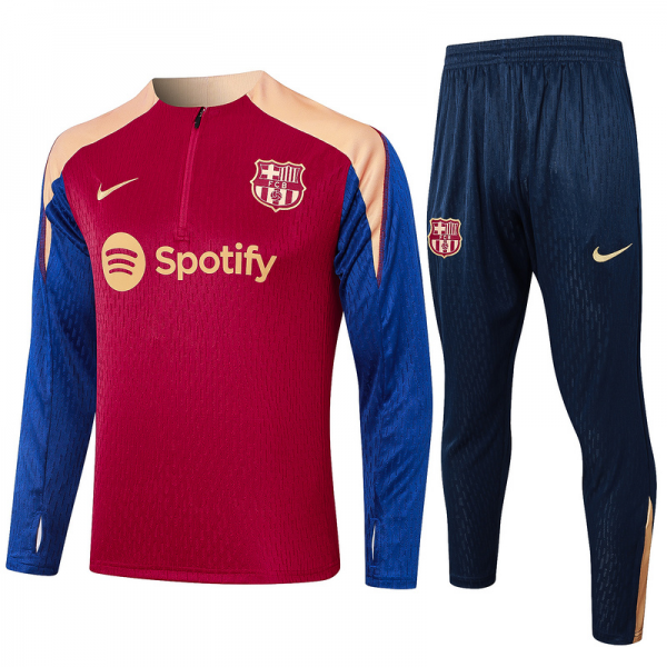 24/25 Barcelona Red Long-sleeved half-pull training kit Football team kit