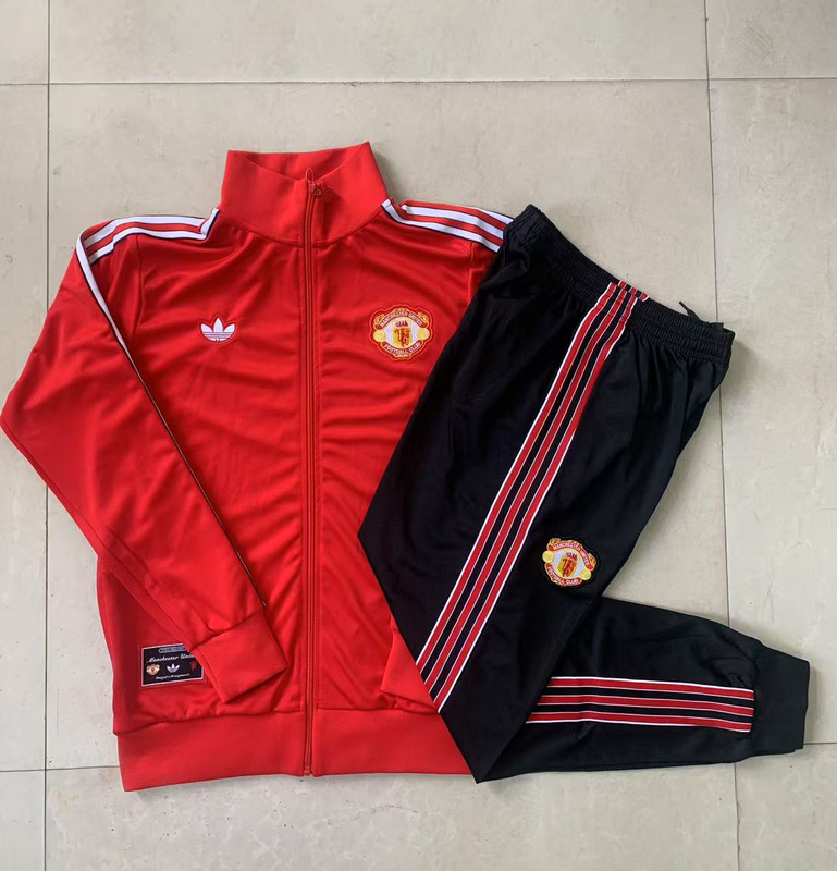 2025/26 Manchester United Red Jacket Training Suit Set Football Team Shirt Sports Fashion