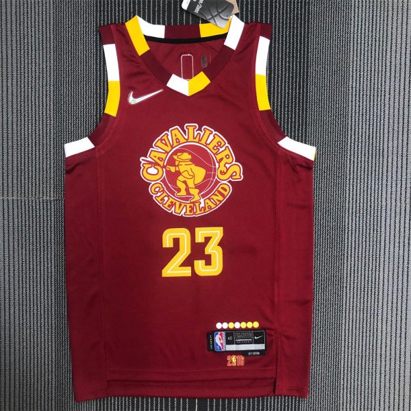 NBA Cleverland Cavaliers V-Neck Red 75th Anniversary JAMES#23 jersey S-XXL