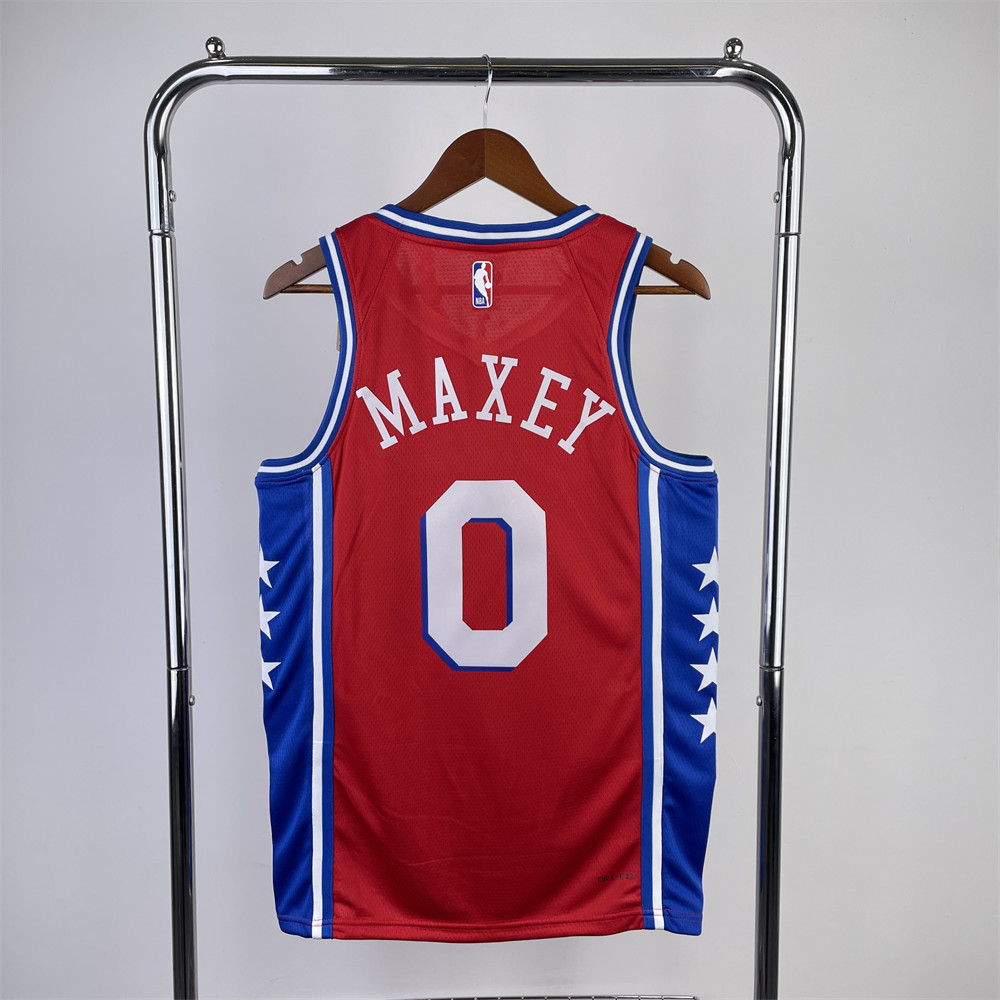 NBA Philadelphia 76ers MAXEY#0 2022/23 Jordan Brand Red Statement Edition Swingman Jersey S-XXL