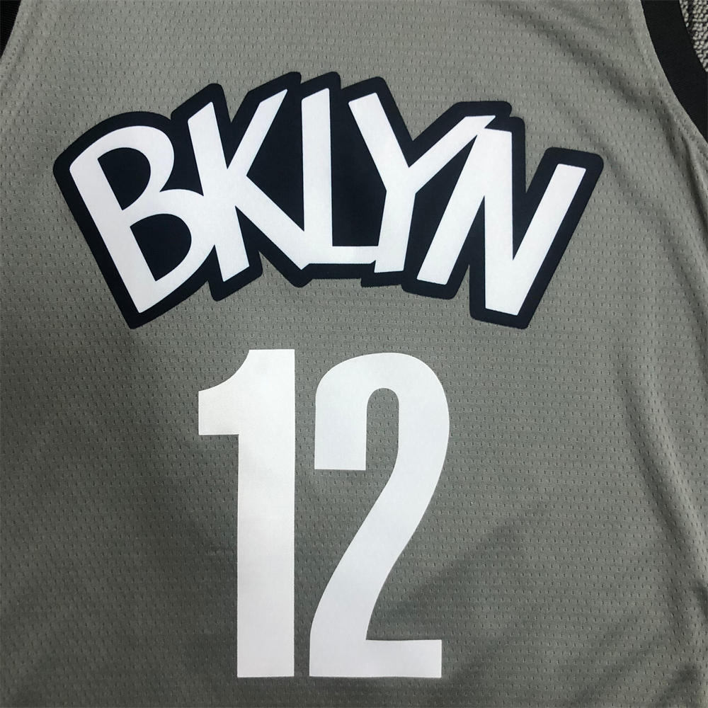 NBA Brooklyn Nets V-neck Grey Jersey HARRIS#12 S-XXL