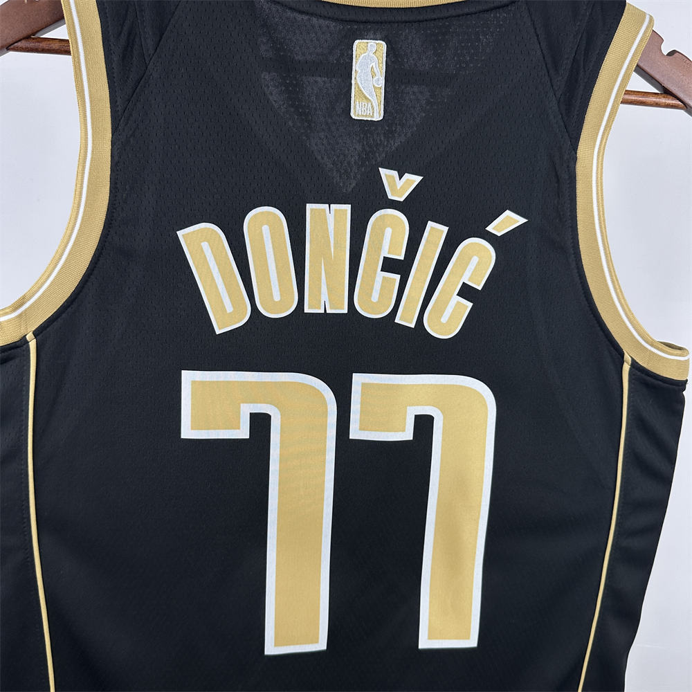 NBA Dallas Mavericks V-Neck Honor Edition Black Jersey DONCIC#77 S-XXL