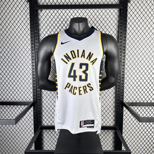 NBA Indiana Pacers V-Neck White Jersey SIAKAM#43 S-XXL
