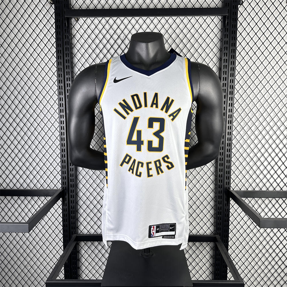 NBA Indiana Pacers V-Neck White Jersey SIAKAM#43 S-XXL