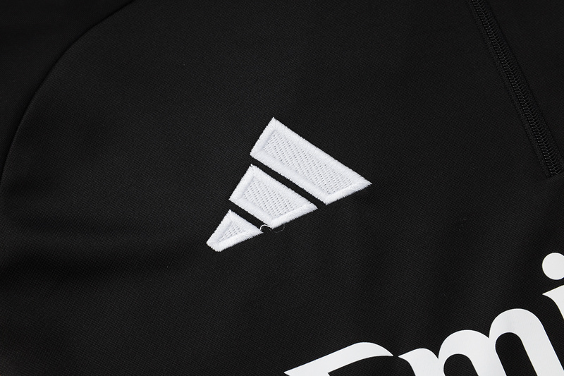 24/25 Real Madrid Black Long-sleeved half-pull training kit Football team kit