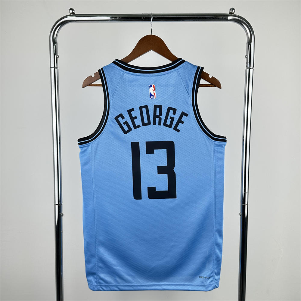 NBA Los Angeles Clippers 24/25 City Edition Round Neck Blue Jersey GEORGE#13 S-XXL
