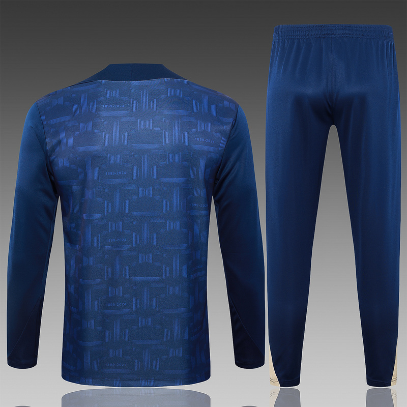 24/25 Barcelona royal blue Long-sleeved half-pull training kit Football team kit