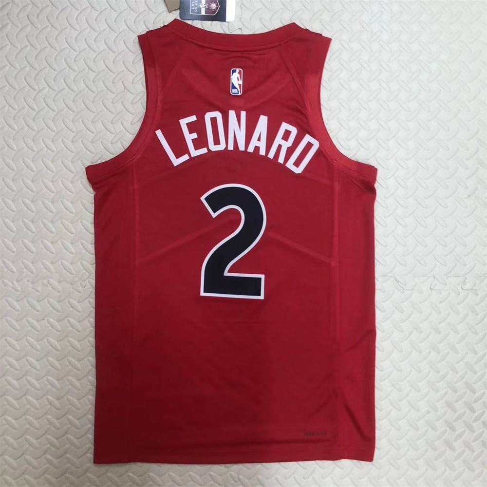 NBA Toronto Raptors V-Neck Red Jersey LEONARD#2 S-XXL