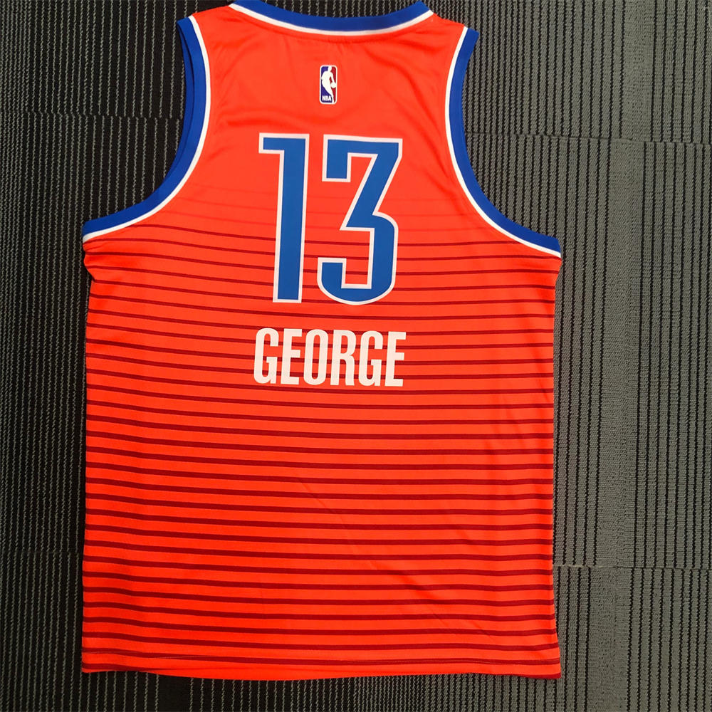 NBA Oklahoma City Thunder V-Neck Orange Jersey GEORGE#13 S-XXL