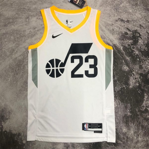 NBA Utah Jazz V-Neck White Jersey MARKKANEN#23 S-XXL