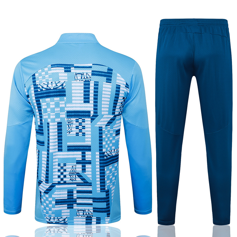 24/25 Marseilles Light blue Long-sleeved half-pull training kit Football team kit