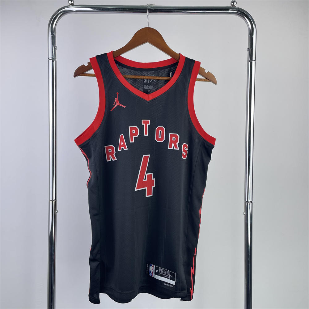 NBA Toronto Raptors V-Neck Black jersey BARNES#4 S-XXL