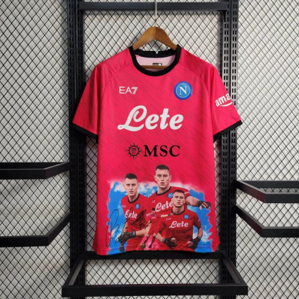 2023/24 Napoli Champions Edition Red Jersey – Fan Version (BALIEJIN)