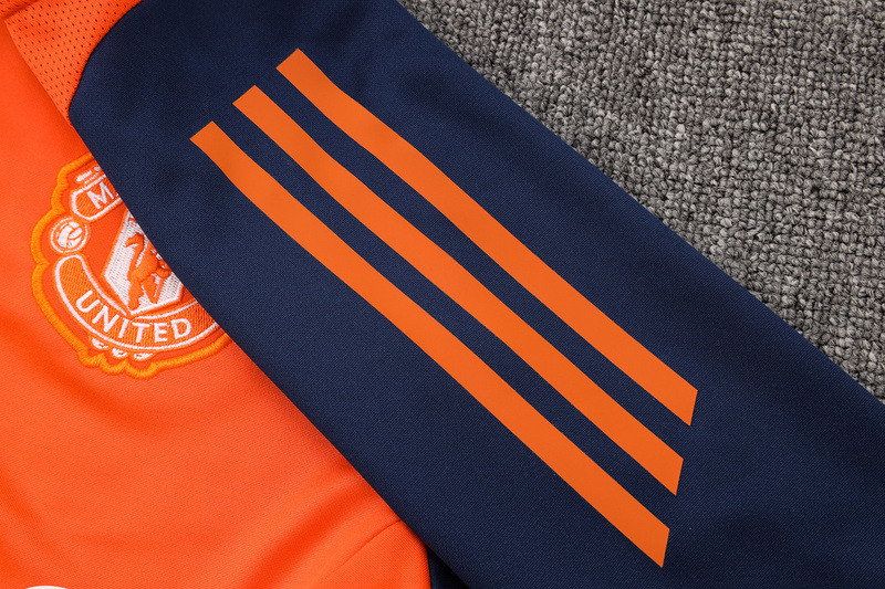24/25 Manchester United Orange Long-sleeved half-pull training kit Football team kit