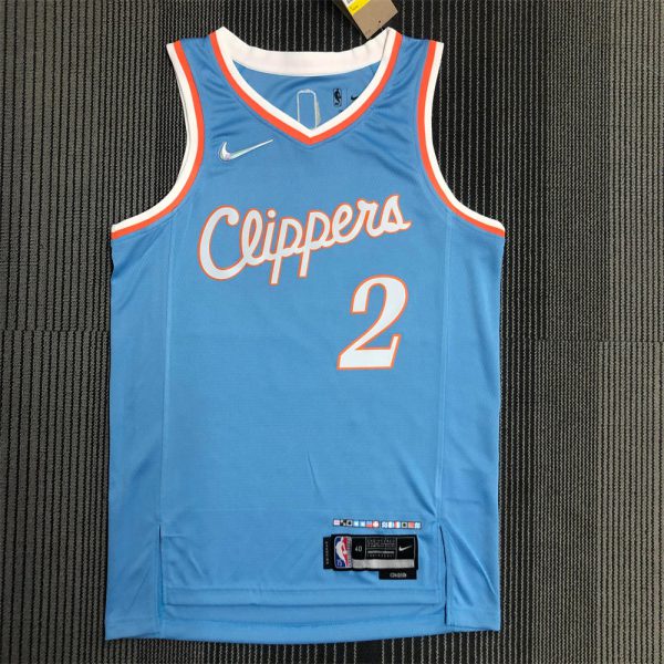 NBA Los Angeles Clippers V-Neck Blue 75th Anniversary Jersey LEONARD#2 S-XXL