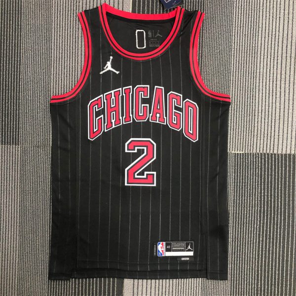 NBA Chicago Bulls Round Neck Black 75th AnniversaryJersey BALL#2 S-XXL