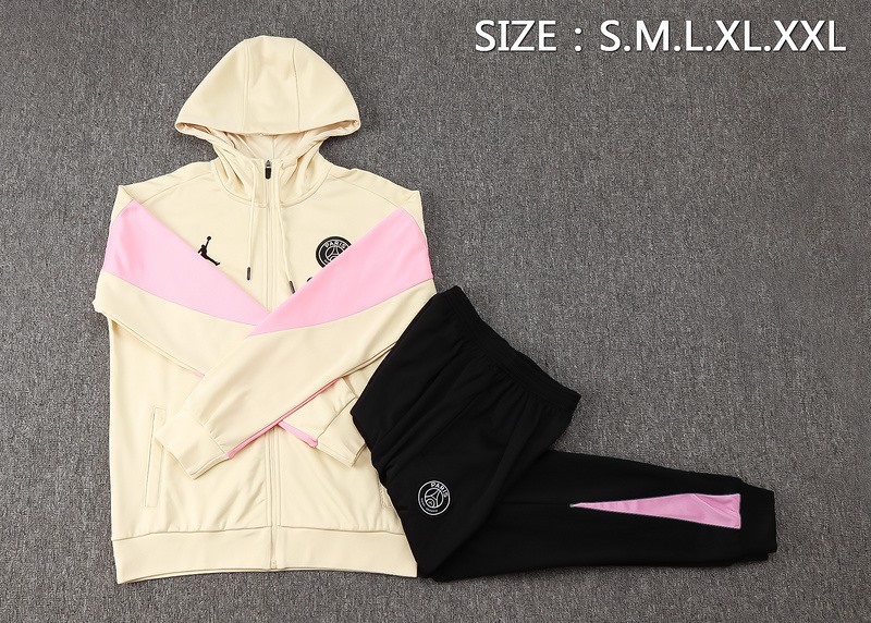 2024 Psg apricot Hoodie Jacket Kit Set Football Team Shirt Sports Fashion