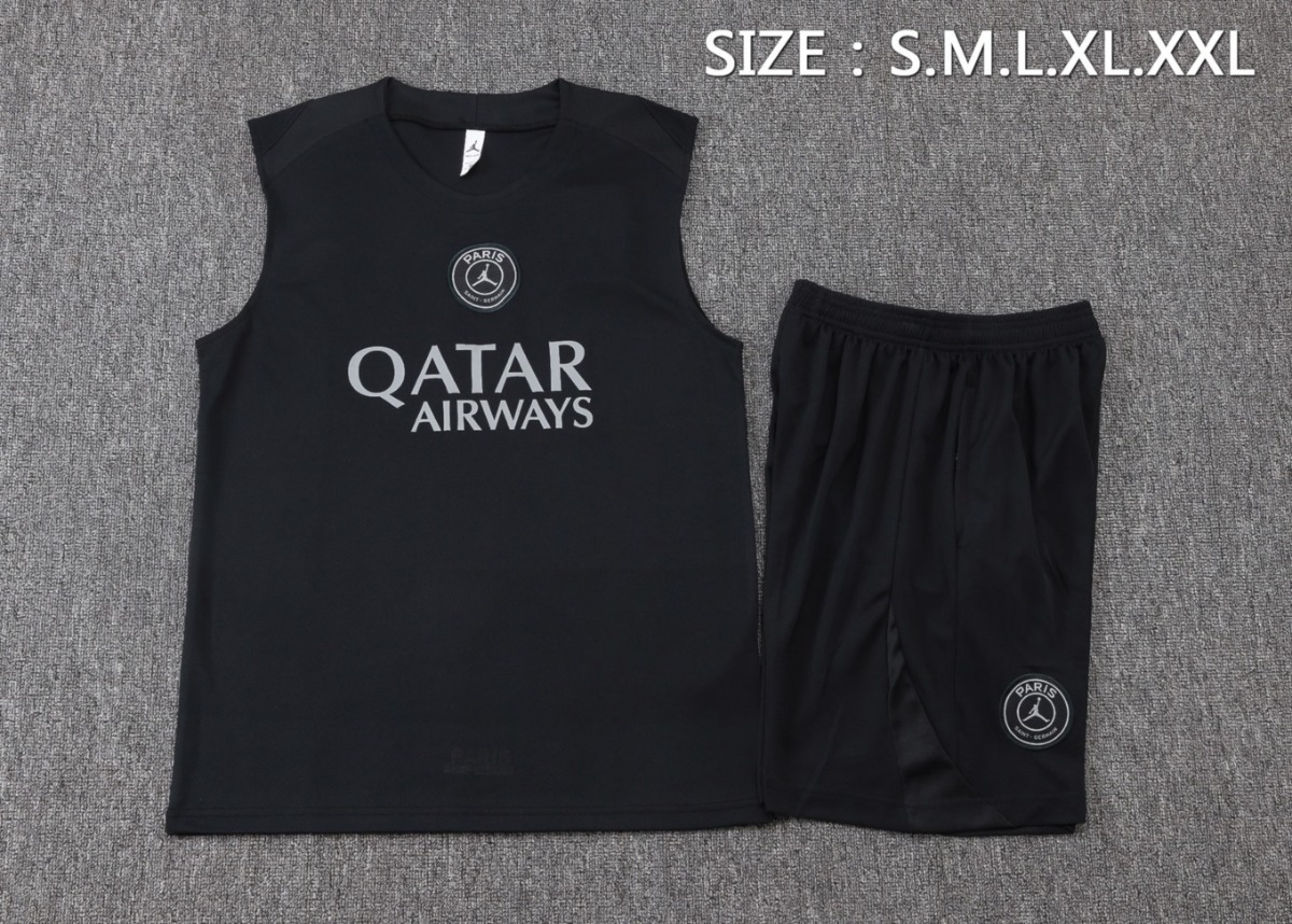 2026 PSG Black Training Set Shirt and Shorts