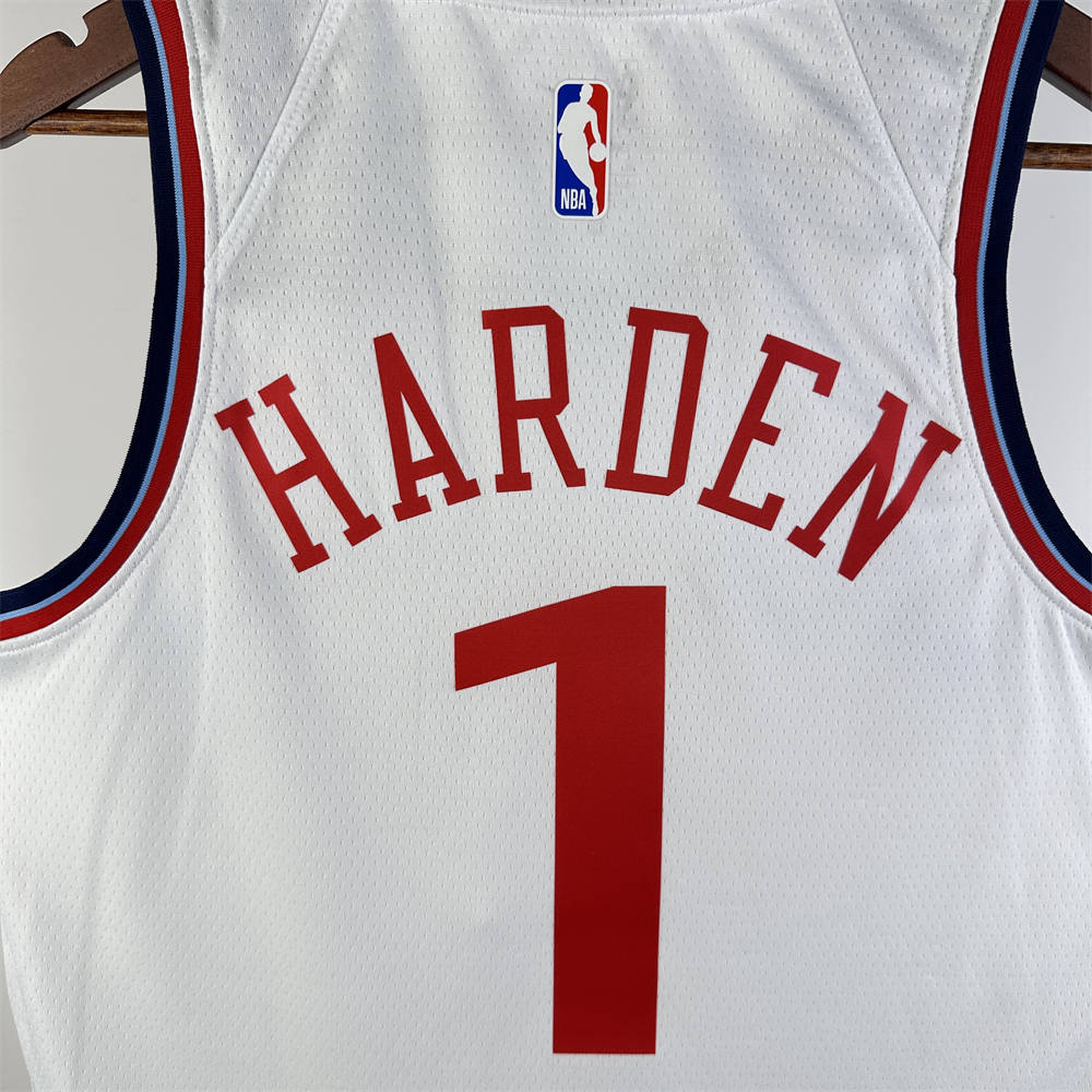 NBA Los Angeles Clippers 24/25 Round Neck White Jersey HARDEN#1 S-XXL