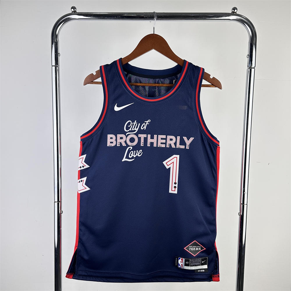 NBA Philadelphia 76ers 2024 Round Neck City Edition Black Jersey HARDEN#1 S-XXL