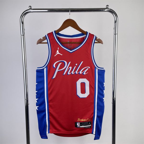 NBA Philadelphia 76ers MAXEY#0 2022/23 Jordan Brand Red Statement Edition Swingman Jersey S-XXL