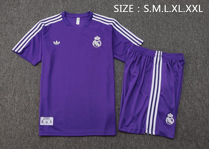 2025/26 Real Madrid Purple Training Set Shirt and Shorts