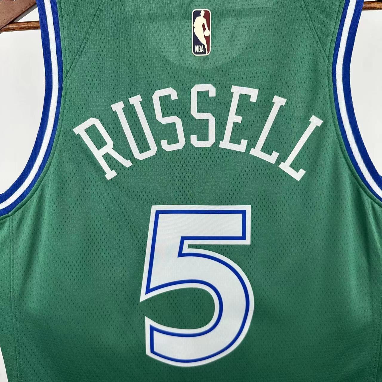 NBA Dallas Mavericks Round Neck Green Jersey RUSSELL#5 S-XXL