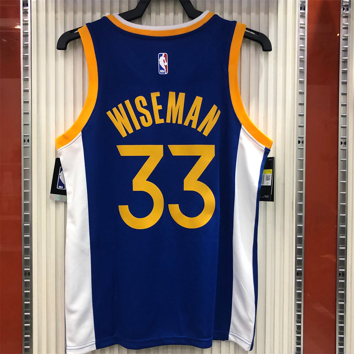 NBA Golden State Warriors V neck Blue Jersey WISEMAN#33 S-XXL