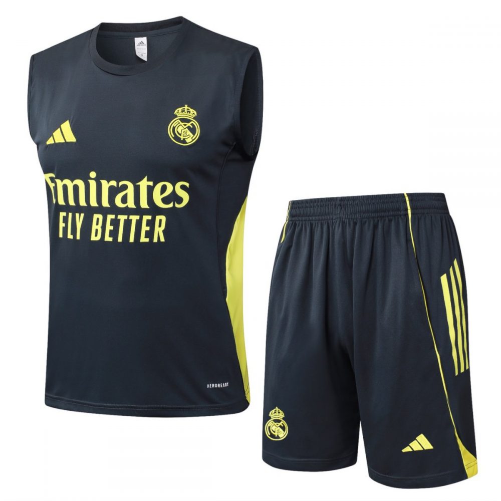 2026 Real Madrid Dark gray Training Set Shirt and Shorts