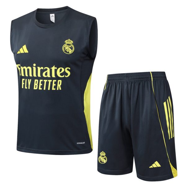 2026 Real Madrid Dark gray Training Set Shirt and Shorts