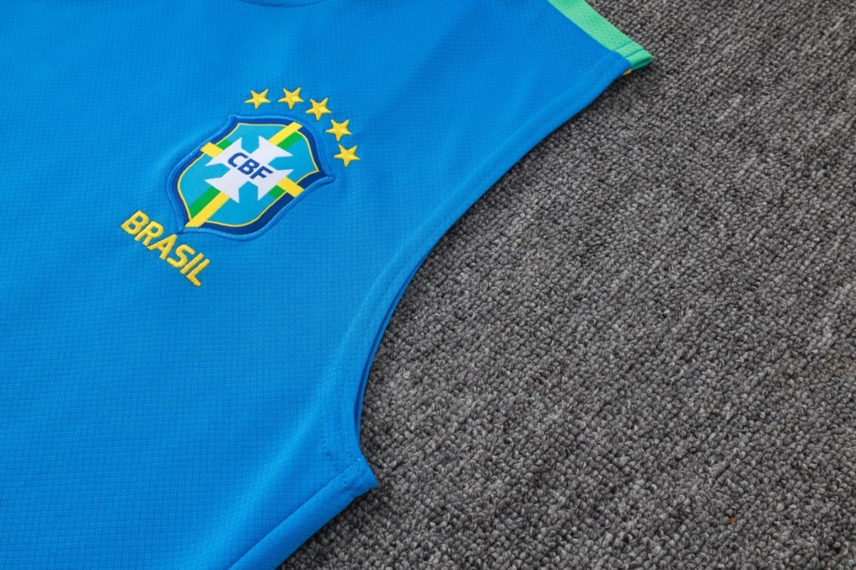 2026 Brazil Lake blue Training Set Shirt and Shorts